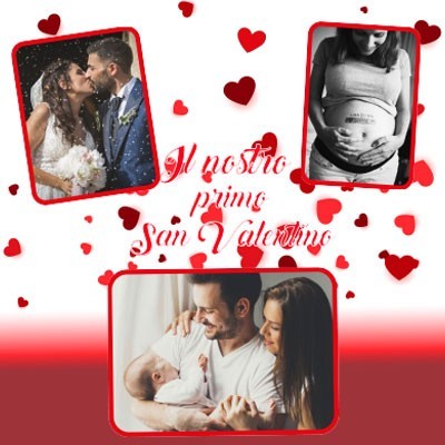 Personalizzata con foto nei cuori il nostro primo San Valentino