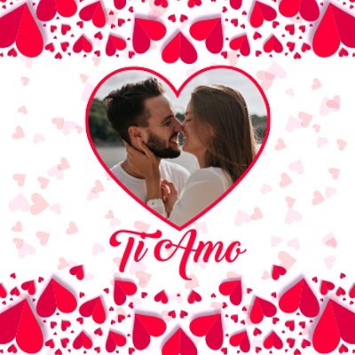 Personalizzata con foto nel cuore con cuori di sfondo