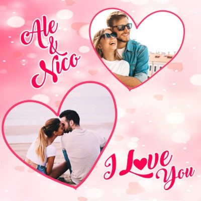 Personalizzata con nomi e foto i love you