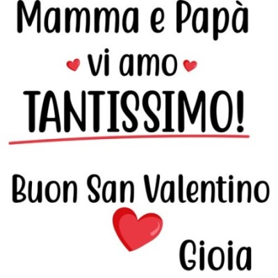 Personalizzato con nome mamma e papà vi amo tantissimo buon san valentino