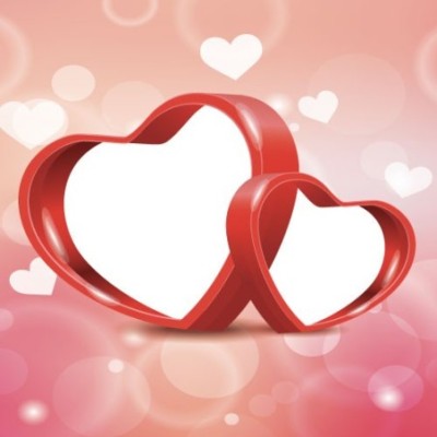 Personalizzata con nomi data e foto due cuori