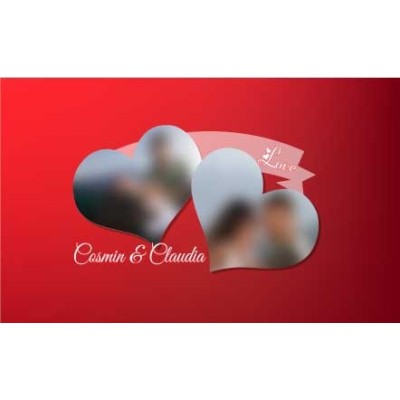 Personalizzata con foto e nomi love hearts