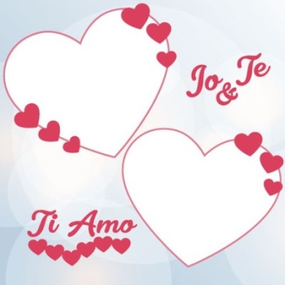 Personalizzata con foto e nomi dolce amore con due cuori
