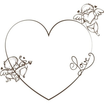 Personalizzata con foto cuore stilizzato con cupido