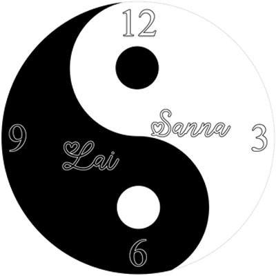 Personalizzato con nomi Yin e Yang angel e devil