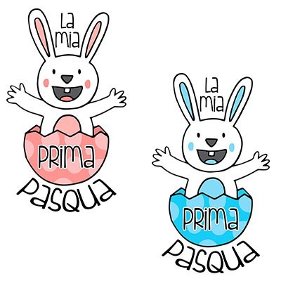 La mia prima pasqua coniglietto che esce dall'uovo