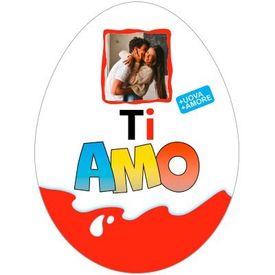 Forma di ovetto ti amo personalizzato con foto