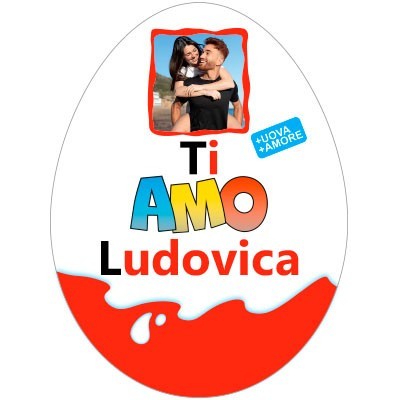Forma di ovetto ti amo personalizzato con foto e nome
