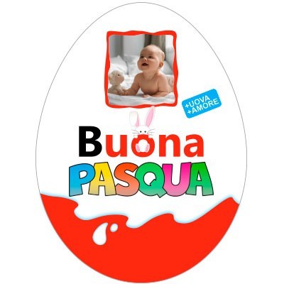Forma di ovetto buona pasqua personalizzato con foto