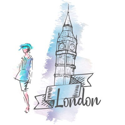 London watercolor stilizzata