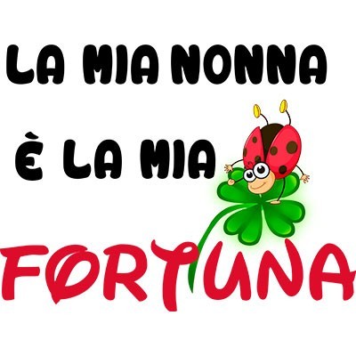 Il mio nonno i miei nonni sono la mia fortuna con coccinella