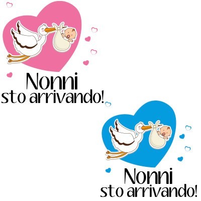 Nonno nonni sto arrivando con cicogna e cuoricini