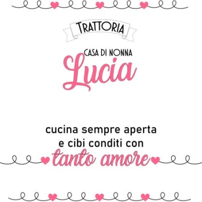 Personalizzato con nome trattoria casa di nonna cucina sempre aperta e cibi conditi con tanto amore