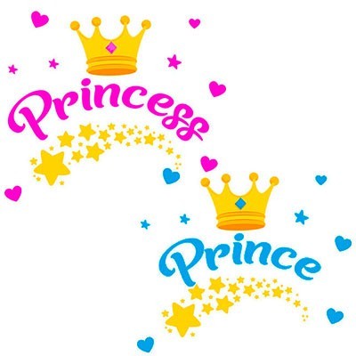 Prince princess con corona e stelle