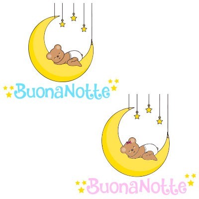 Orsetto che dorme sulla luna