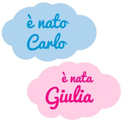 Personalizzato con nome è nata è nato a forma di nuvola