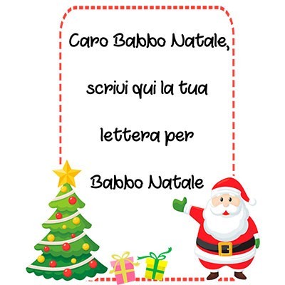 personalizzata con testo lettera a babbo natale con albero natalizio