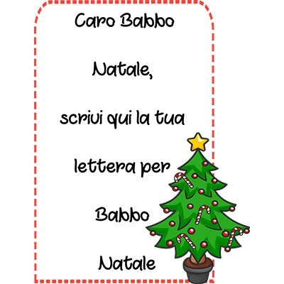personalizzato con testo lettera a babbo natale con alberi di natale