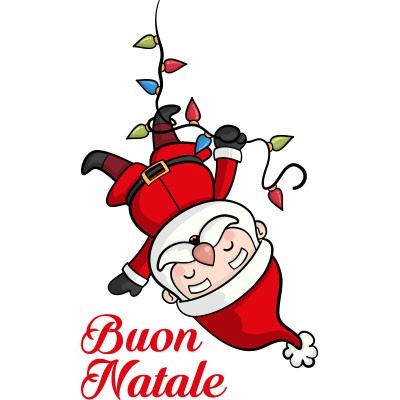 babbo natale con luci natalizie