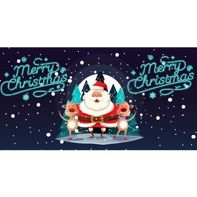merry christmas con renne e babbo natale
