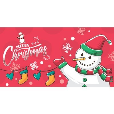 merry christmas pupazzo di neve e calze natalizie