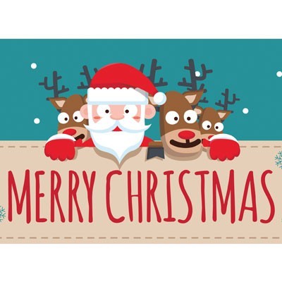 merry christmas santa claus and reindeer