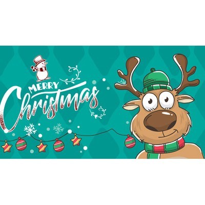 merry christmas con renna divertente