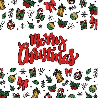 merry christmas con accessori natalizi