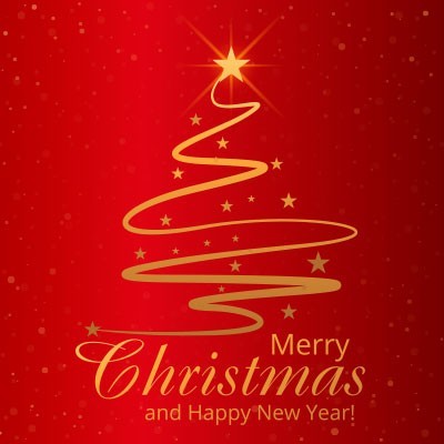 gold merry christmas and happy new year