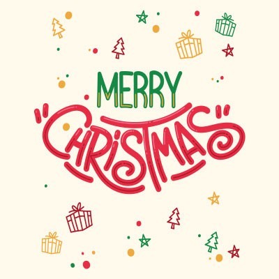 merry christamas colorful elements