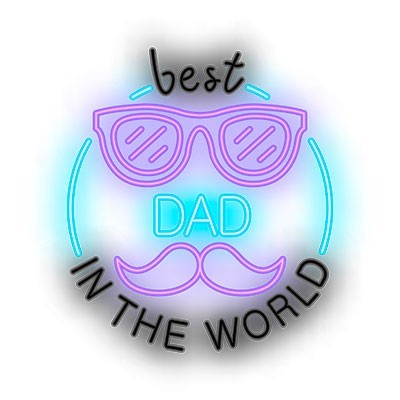 Best dad in the world neon