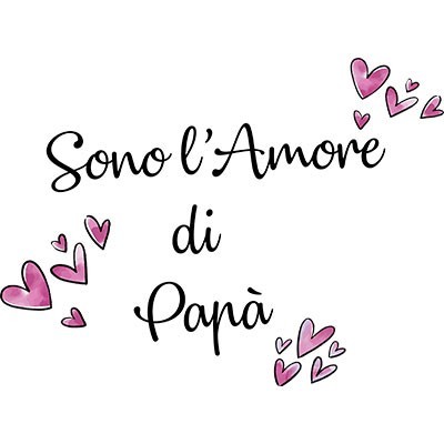 Sono l'amore di papà cuori watercolor