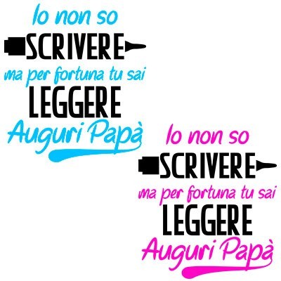 Io non so scrivere ma per fortuna tu sai leggere auguri papà