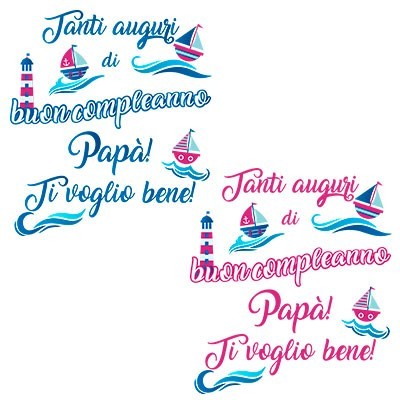 Buon compleanno papà con barchette