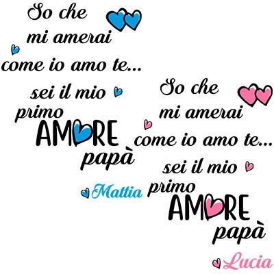 Personalizzato con nome so che mi amerai come io amo te sei il mio primo amore papà