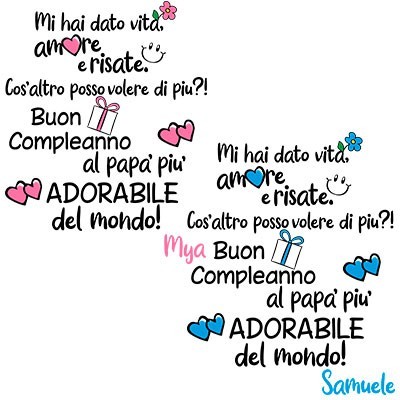 Personalizzata con nome buon compleanno al papà più adorabile del mondo