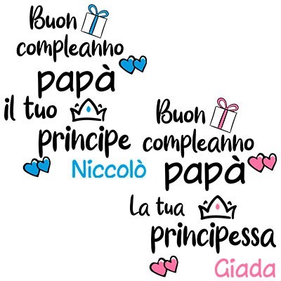 Personalizzato con nome buon compleanno papà il tuo principe la tua principessa