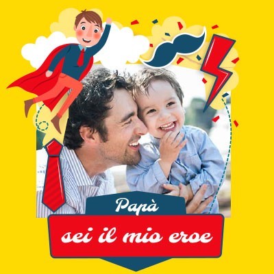 Personalizzato con foto papà sei il mio eroe