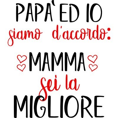 Papà ed io siamo d'accordo mamma sei la migliore