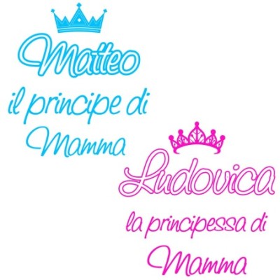 Personalizzata con nome il principe di mamma la principessa di mamma e corona