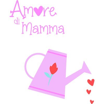 Amore di mamma annaffiatoio e fiorellino