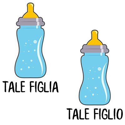 Tale figlio figlia con biberon
