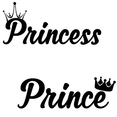 Personalizzabile con nome prince princess con corona