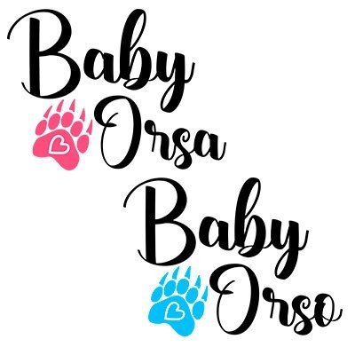 Baby orso baby orsa con impronta