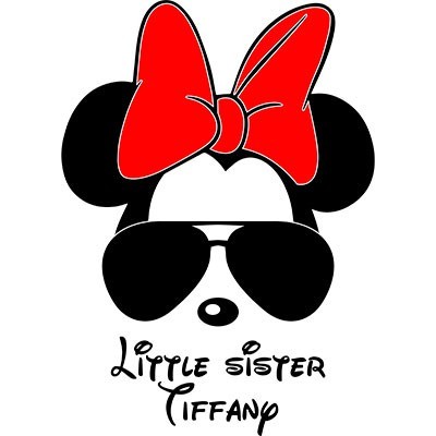 Personalizzato con nome little sister minnie