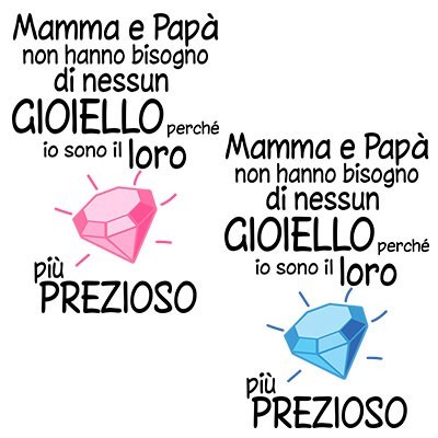 Mamma e papà non hanno bisogno di nessun gioiello perchè sono il suo diamante più prezioso