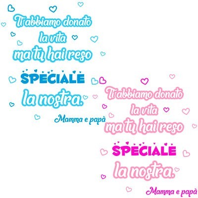 Ti abbiamo dato la vita ma tu hai reso speciale la nostra mamma e papà