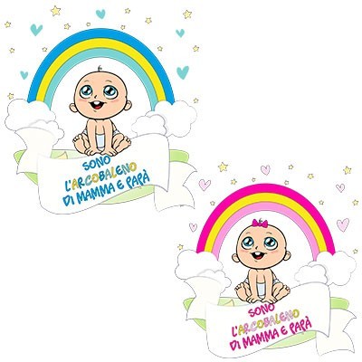 Sono l'arcobaleno di mamma e papà con bambino
