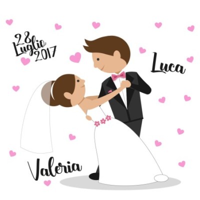 Personalizzata con nomi e data dancing married