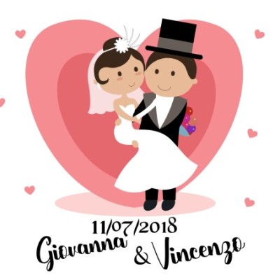Personalizzata con nomi e data just married
